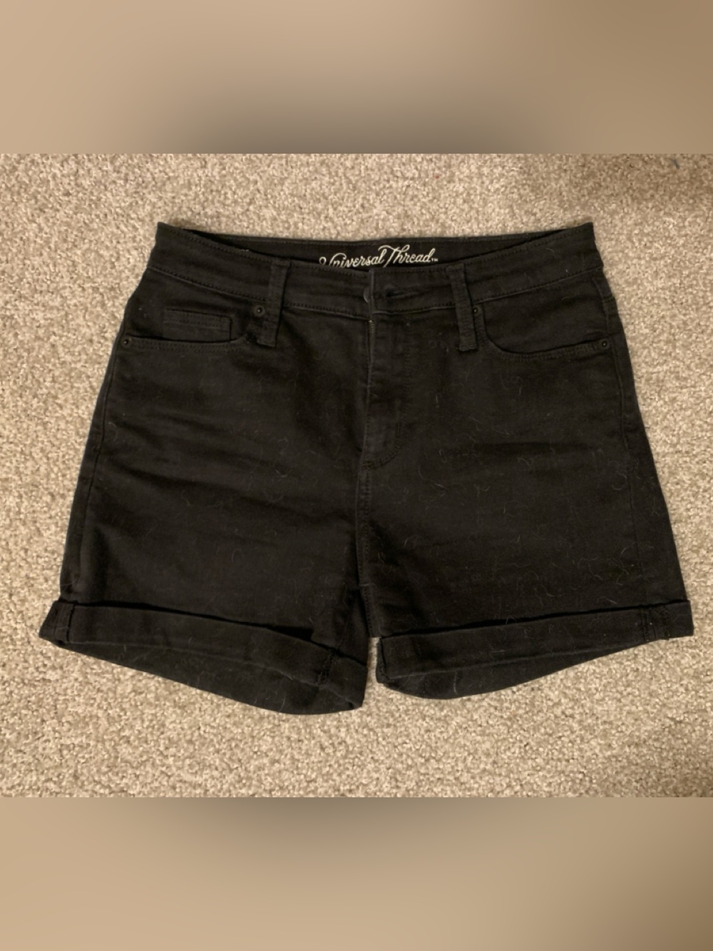 Universal Thread Black Cuffed Denim Shorts